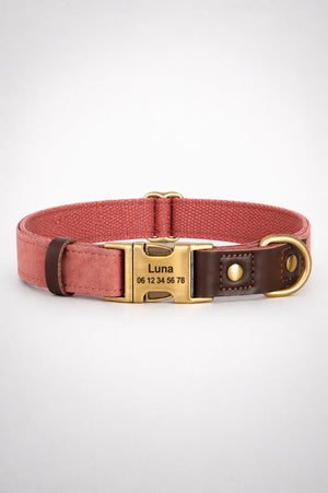 Collier Chien Personnalisé Rose Pâle Balatoutou
