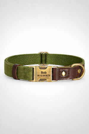 Collier Chien Personnalisé Vert Balatoutou