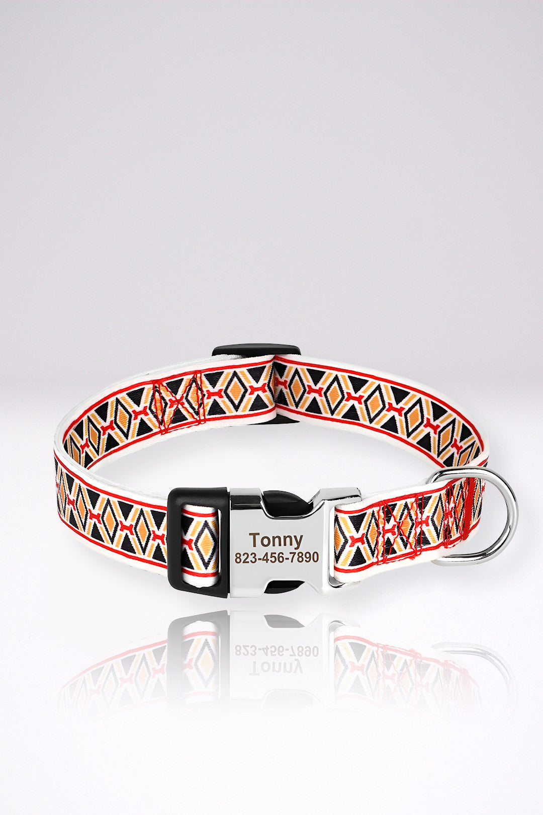 Collier Chien Personnalisé Alexandra Blanc en Nylon