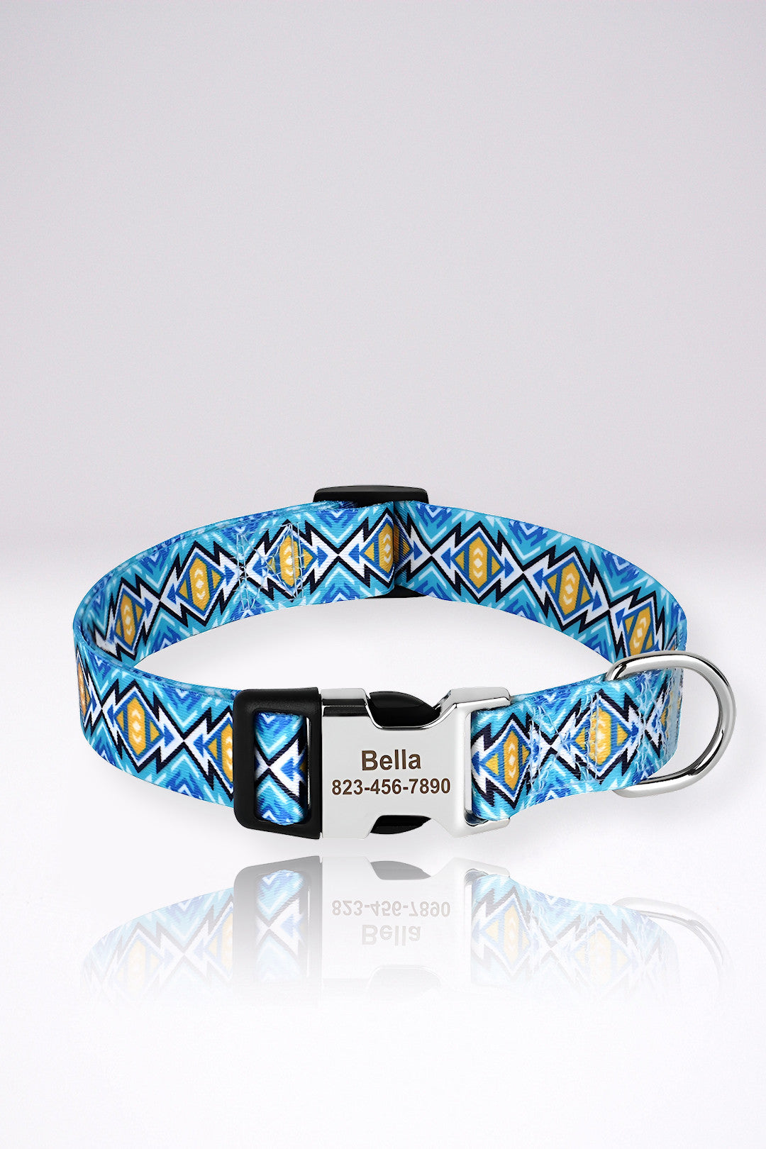 Collier Chien Personnalise Alexandra Bleu en Nylon