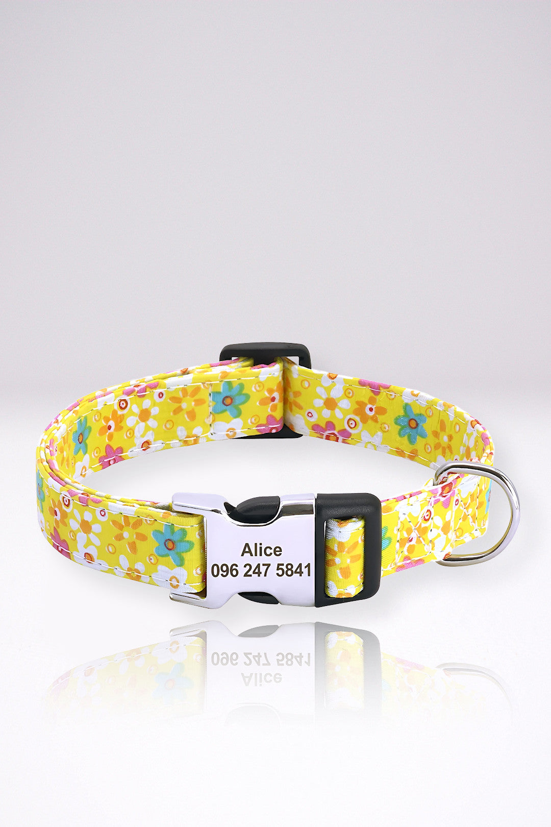 Collier Chien Personnalisé Alexandra Jaune en Nylon