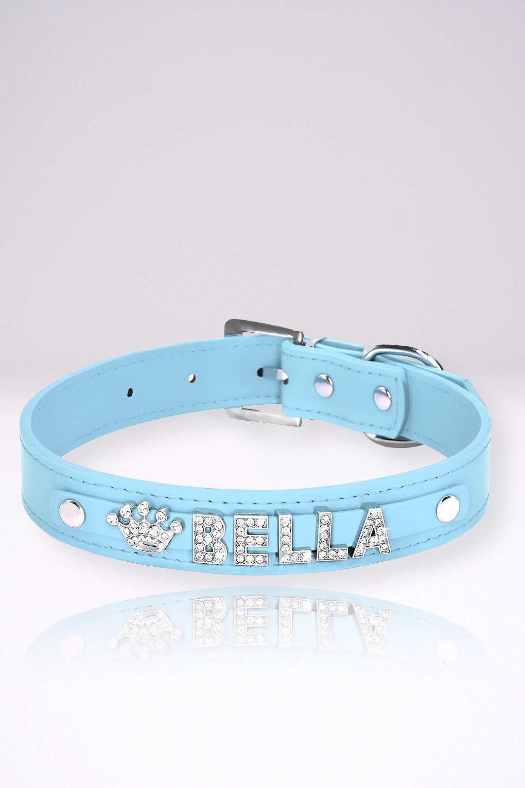 Collier Chien Personnalisé Alexia Bleu en Cuir