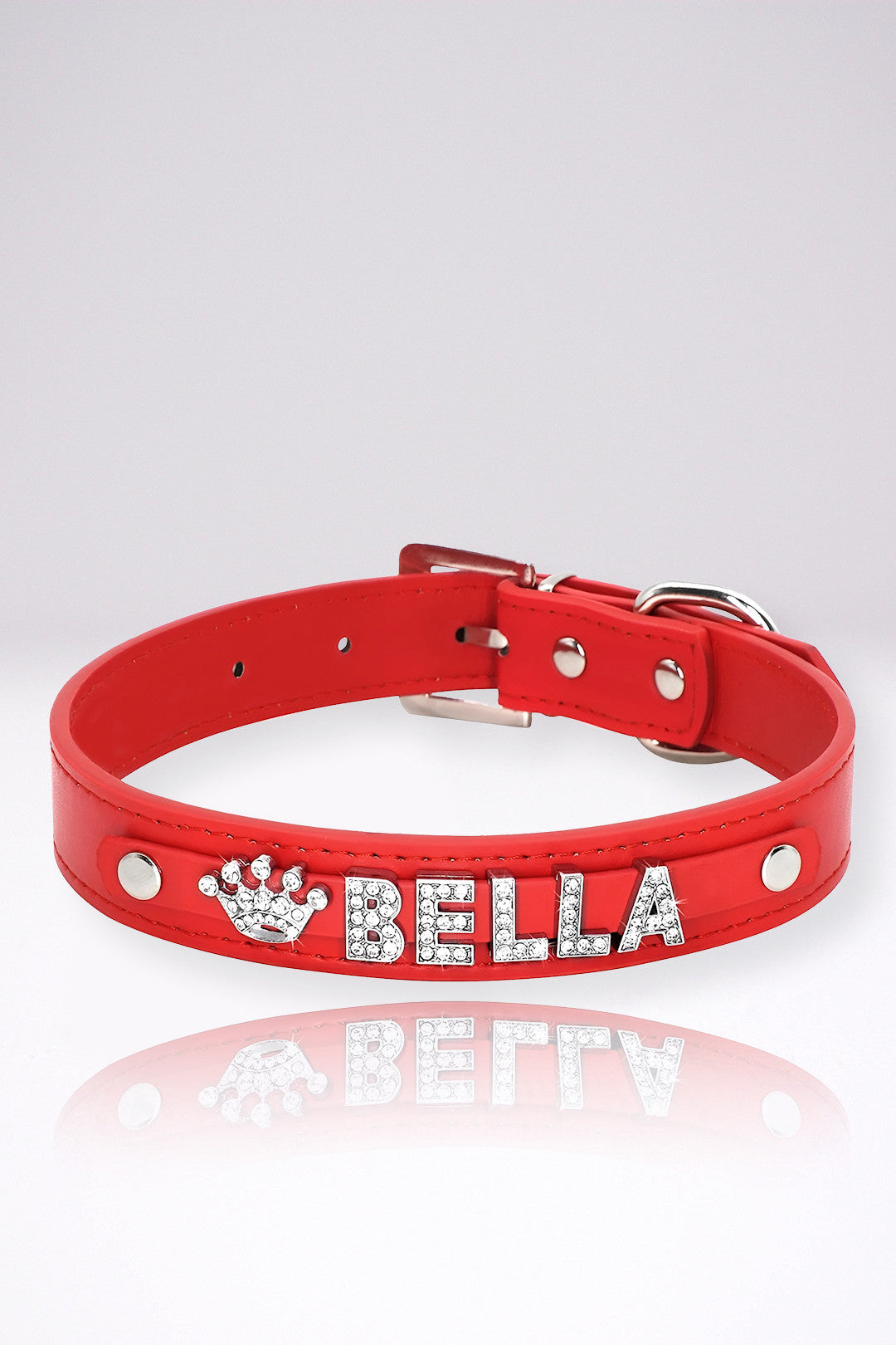 Collier Chien Personnalisé Alexia Rouge en Cuir