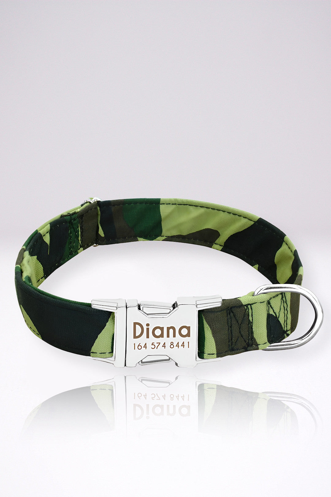 Collier Chien Personnalisé Aurélie Vert en Nylon