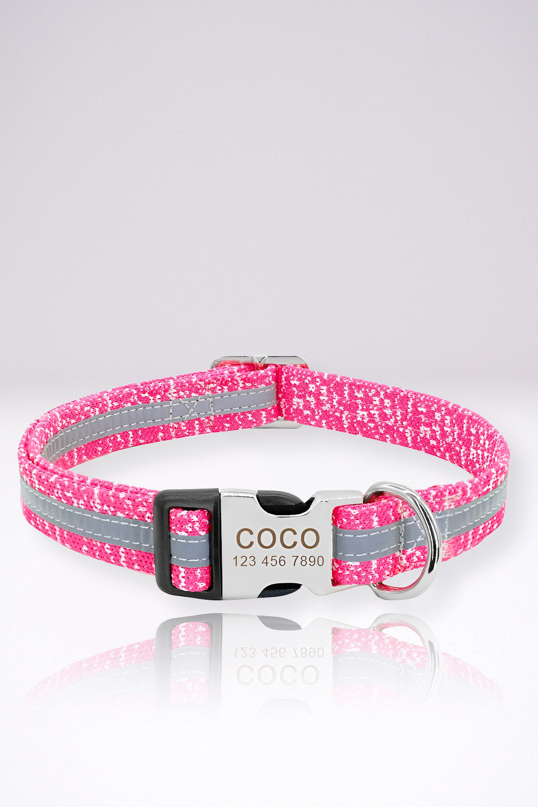 Collier Chien Personnalisé Barbara Rose en Nylon