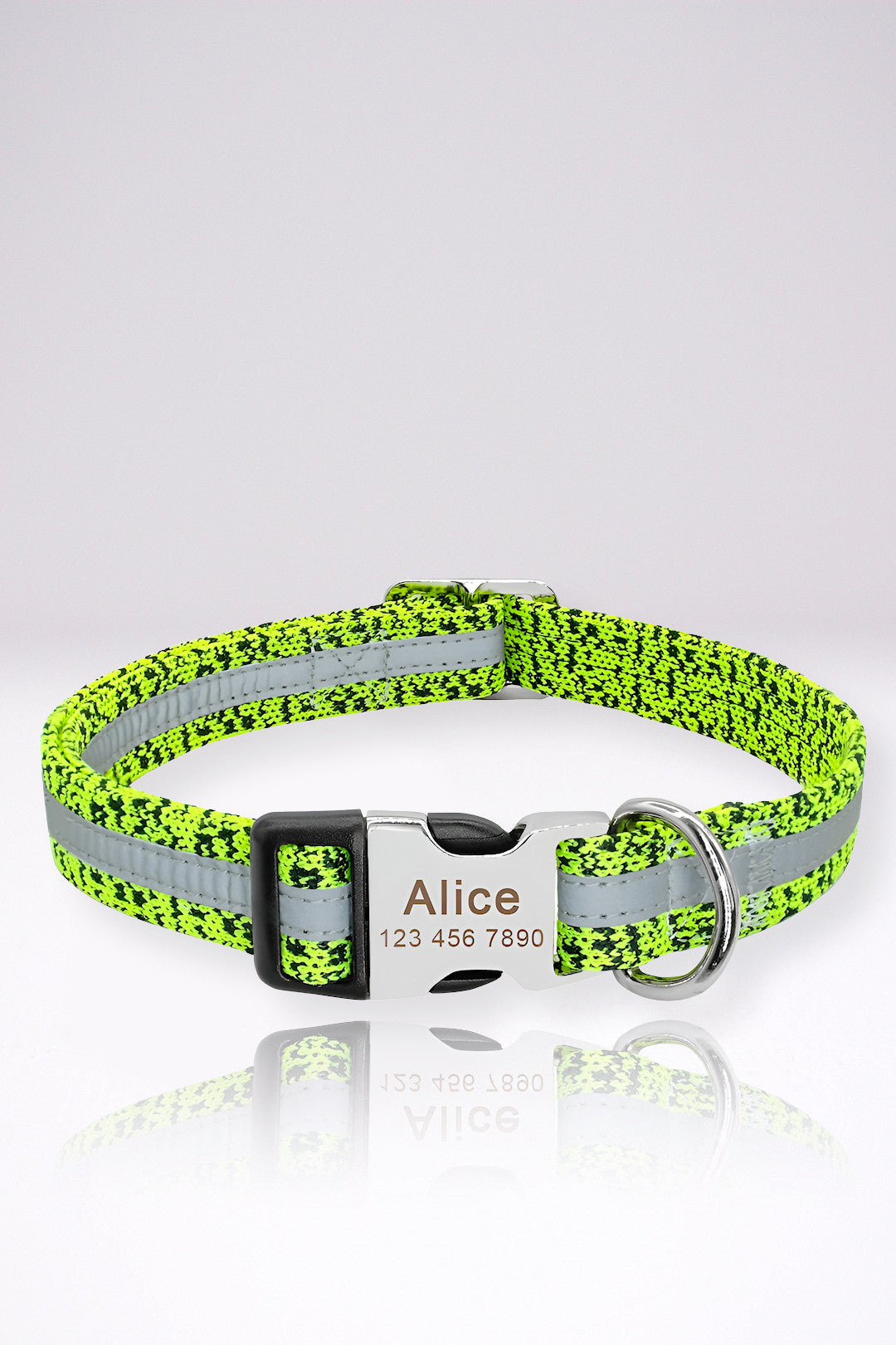 Collier Chien Personnalisé Barbara Vert en Nylon