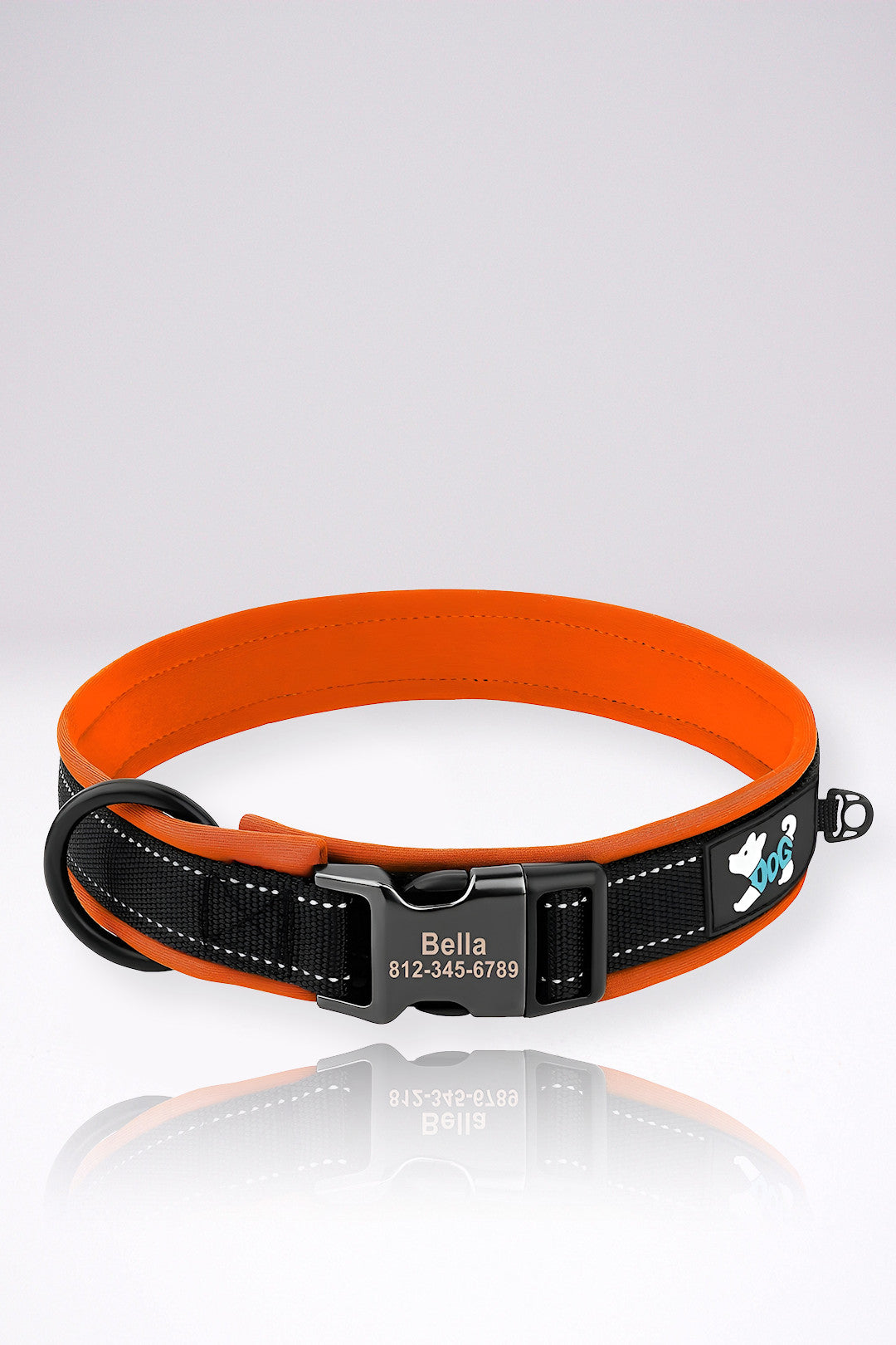 Collier Chien Personnalisé Christopher Orange en Nylon