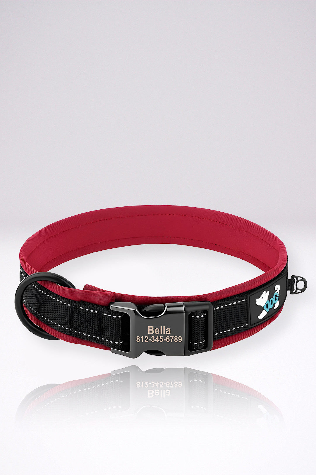 Collier Chien Personnalisé Christopher Rouge en Nylon