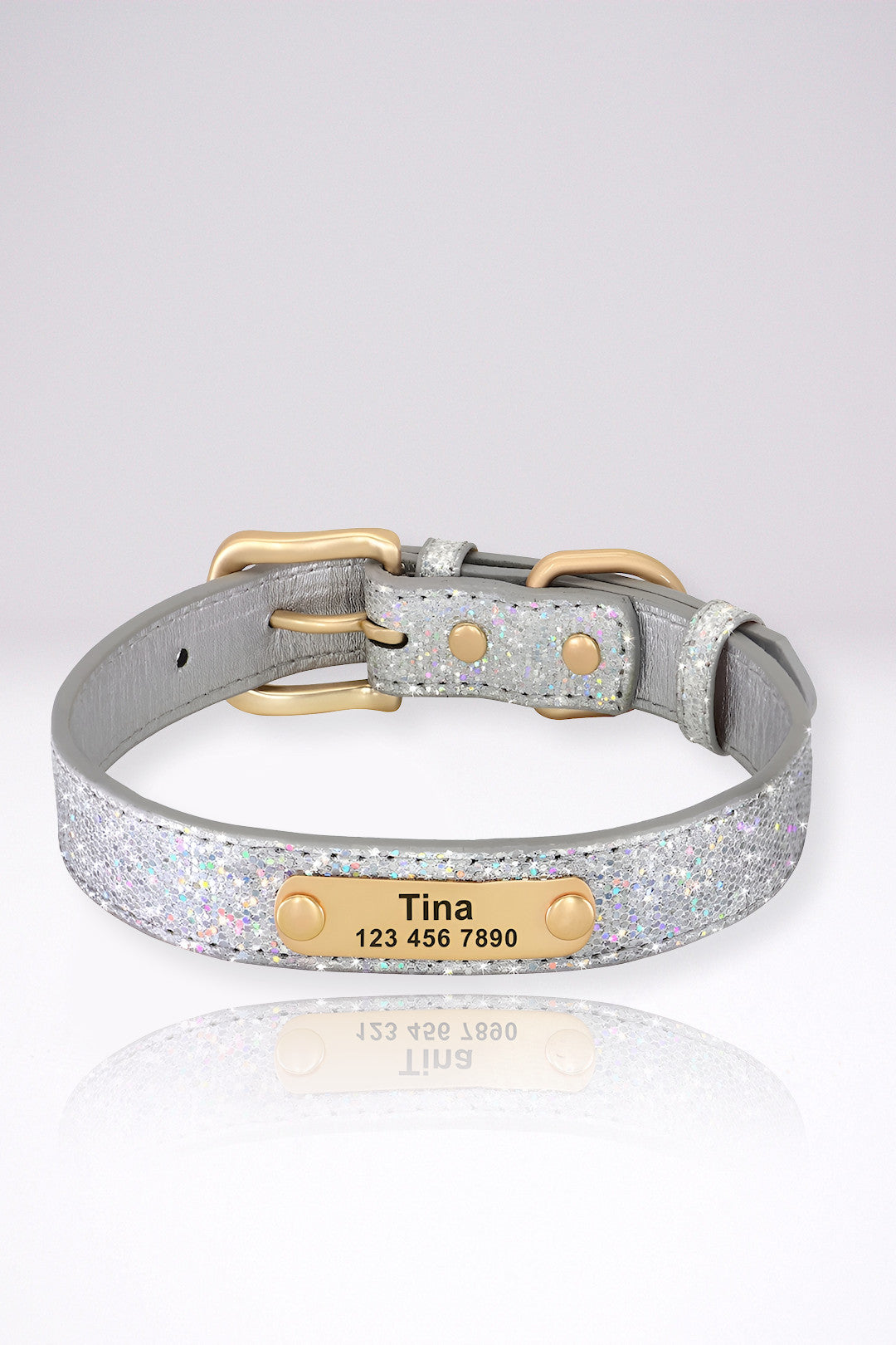 Collier Chien Personnalisé Fanny Gris en Cuir
