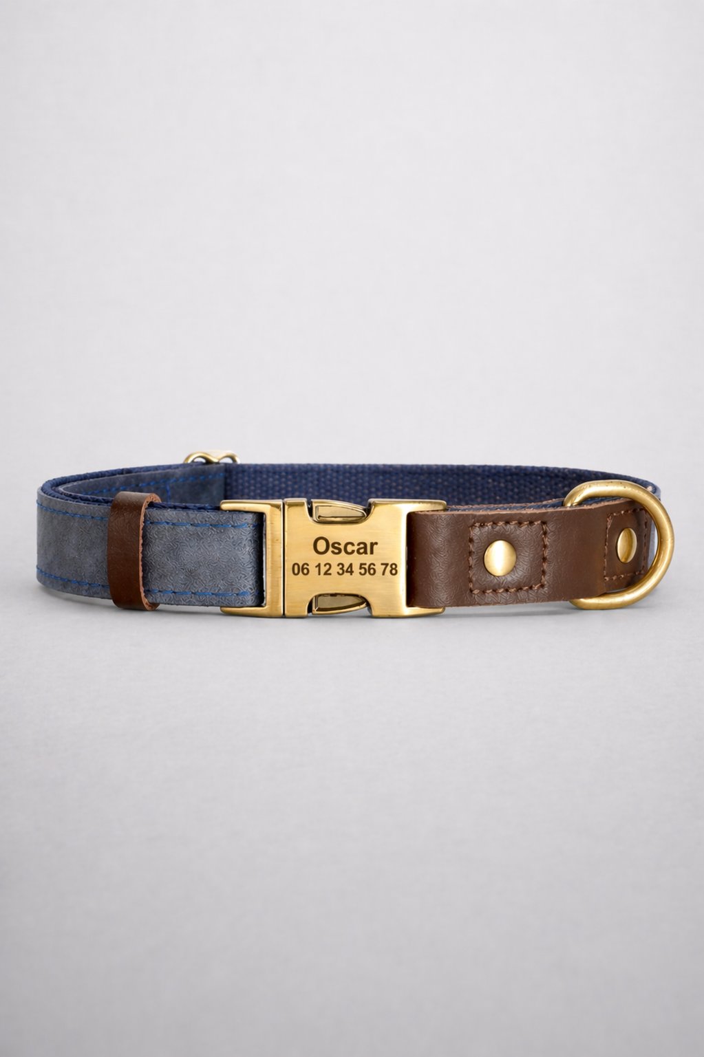 Collier Chien Personnalisé Bleu Balatoutou