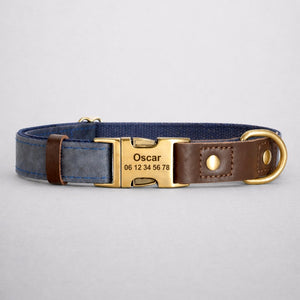 Collier Chien Personnalisé Bleu Balatoutou