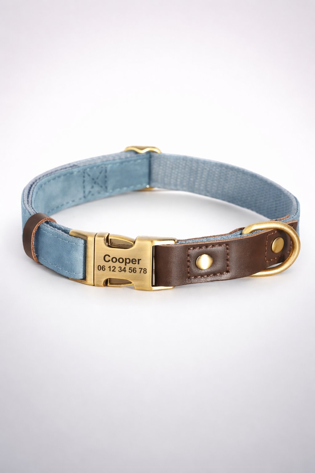Collier Chien Personnalisé Bleu Ciel Balatoutou