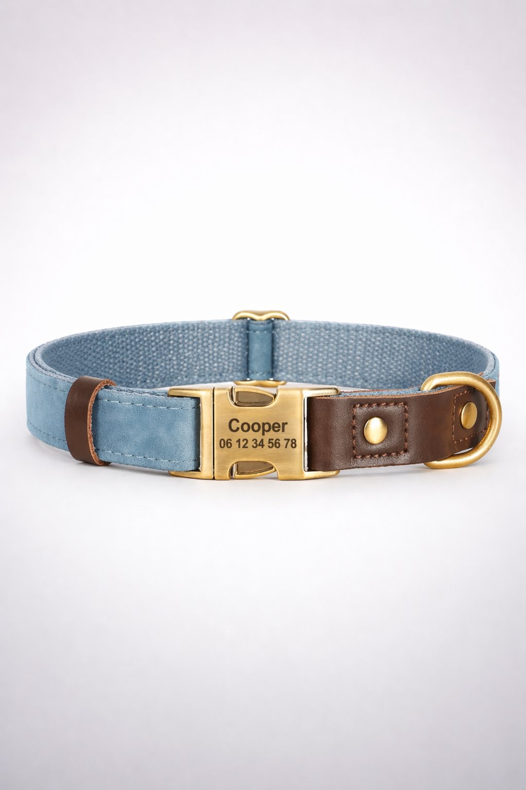 Collier Chien Personnalisé Bleu Ciel Balatoutou