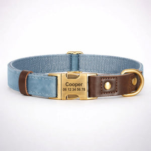 Collier Chien Personnalisé Bleu Ciel Balatoutou