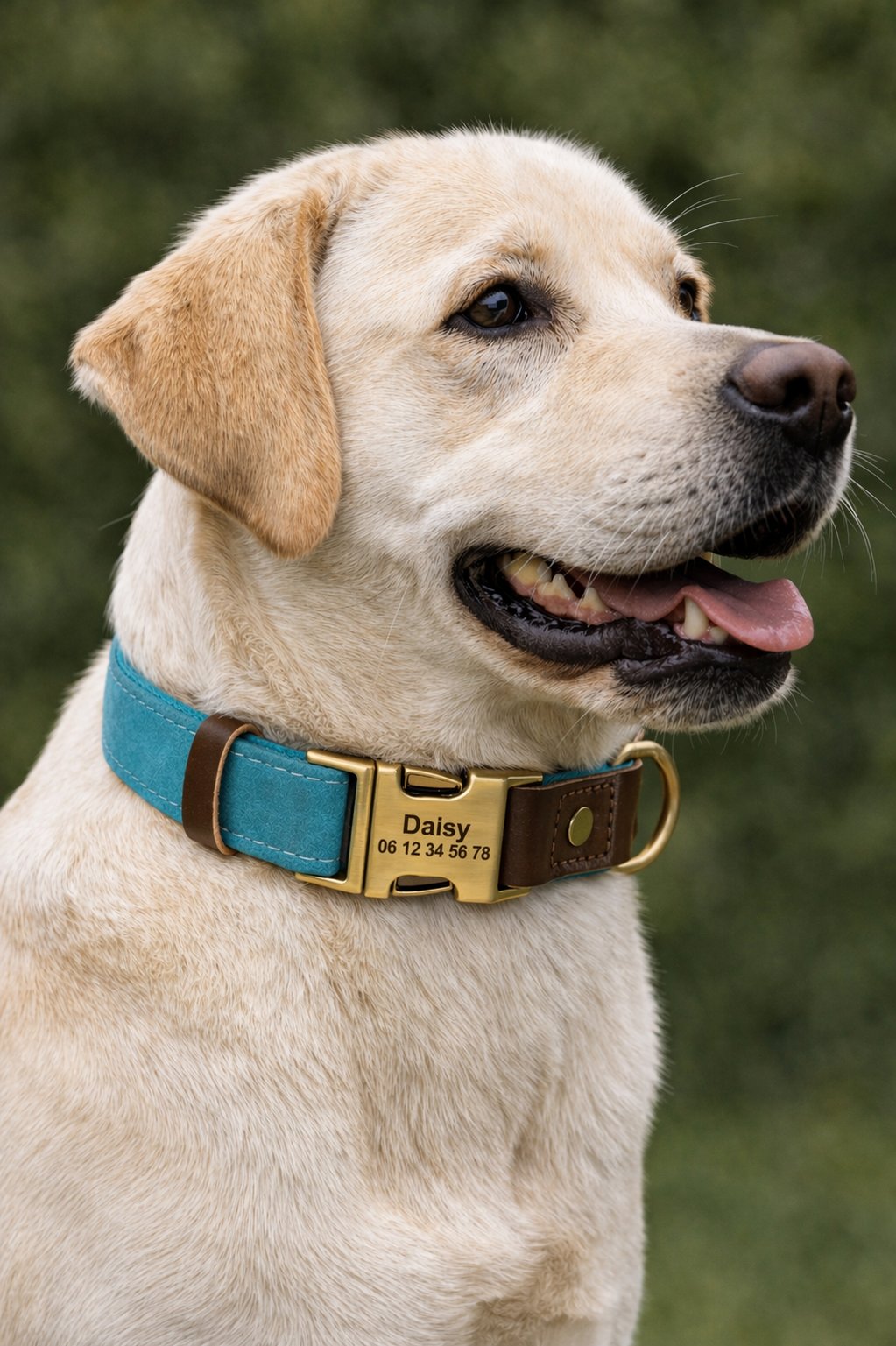 Collier Chien Personnalisé Cyan Balatoutou