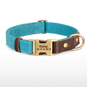 Collier Chien Personnalisé Cyan Balatoutou