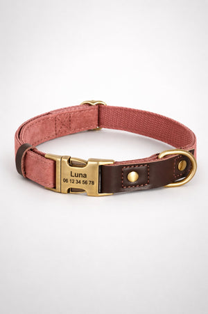 Collier Chien Personnalisé Rose Pâle Balatoutou