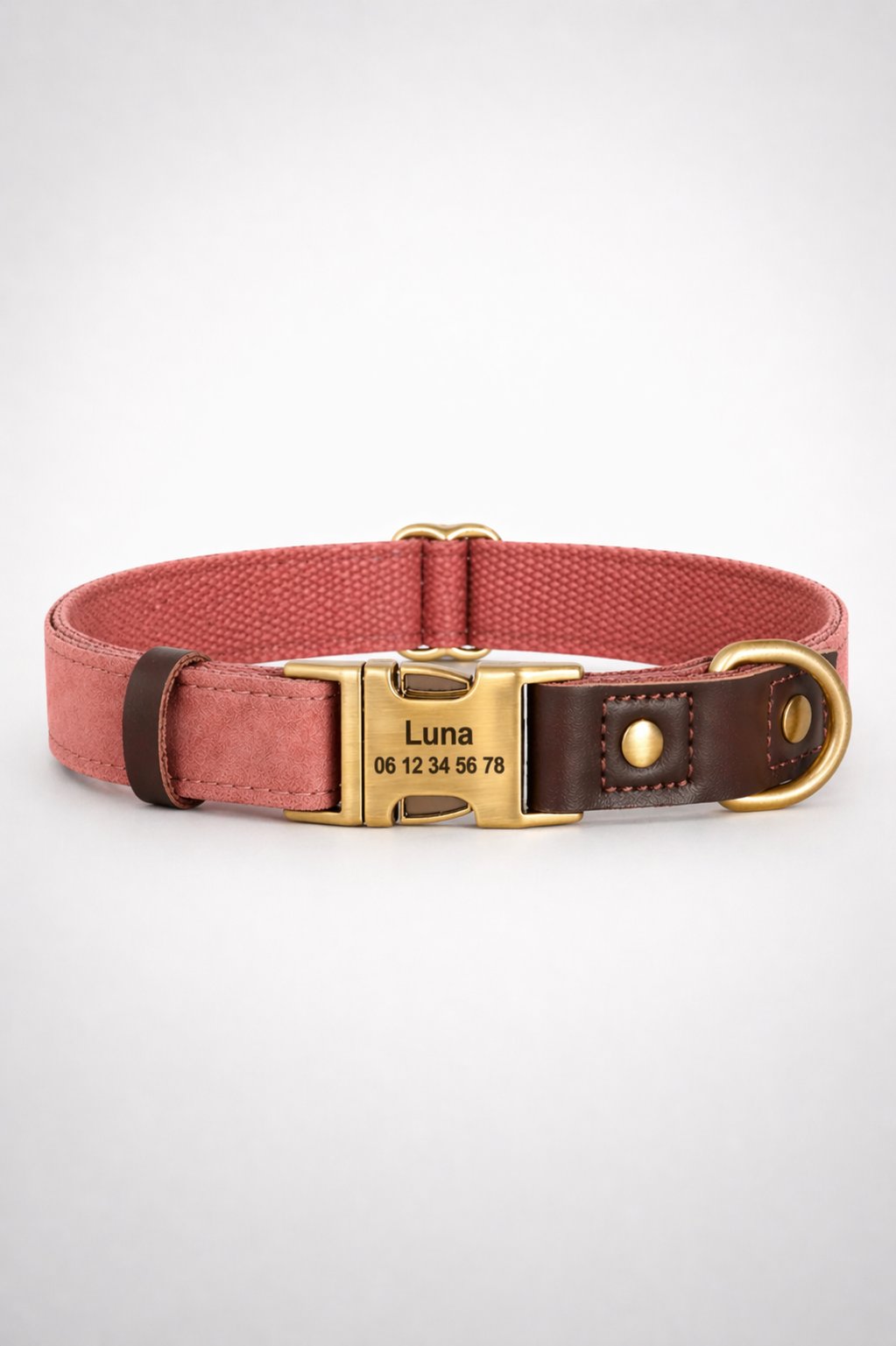 Collier Chien Personnalisé Rose Pâle Balatoutou