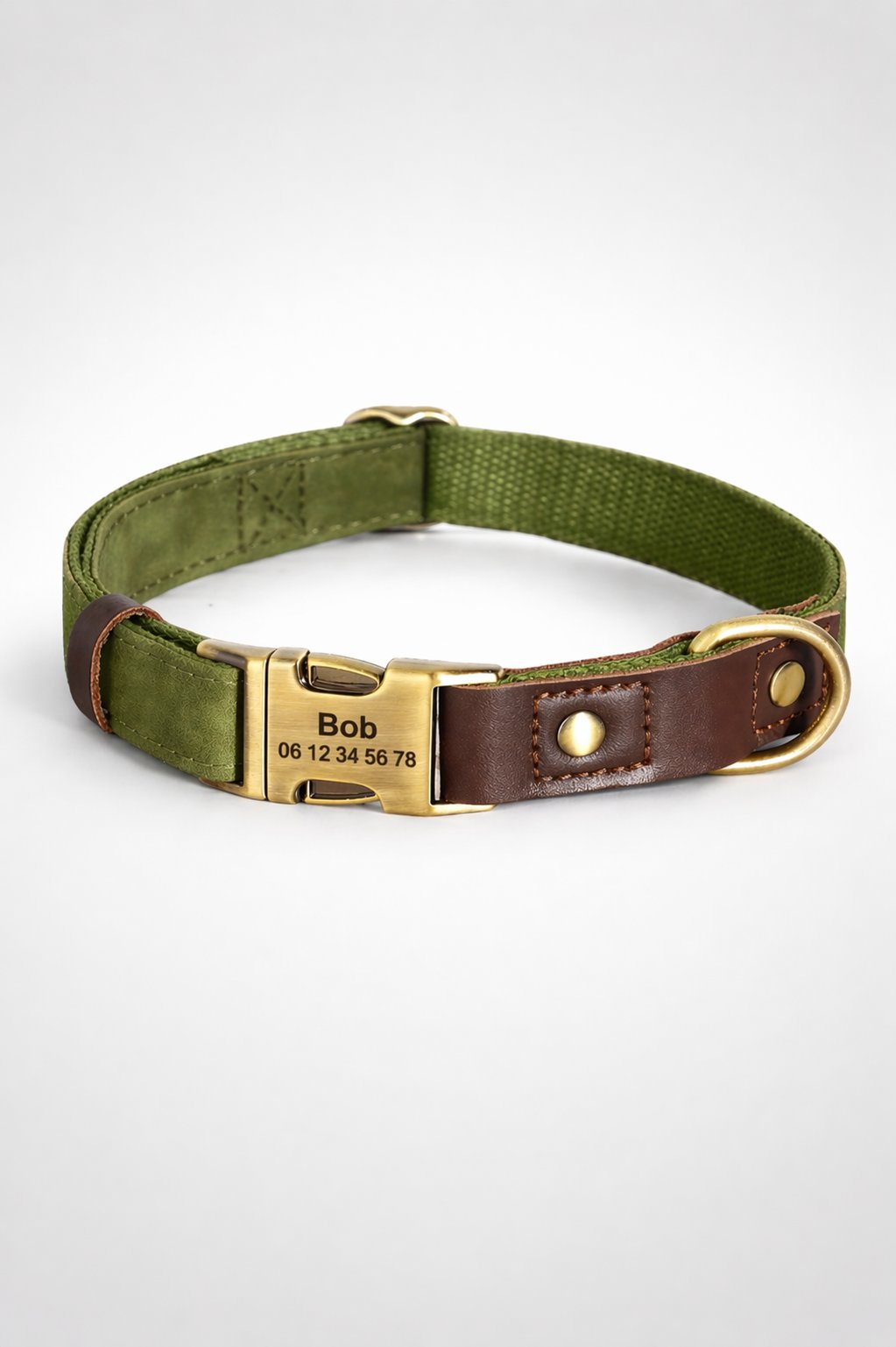 Collier Chien Personnalisé Vert Balatoutou