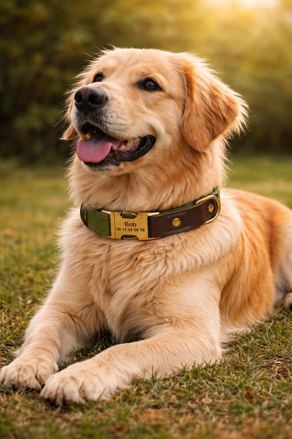 Collier Chien Personnalisé Vert Balatoutou