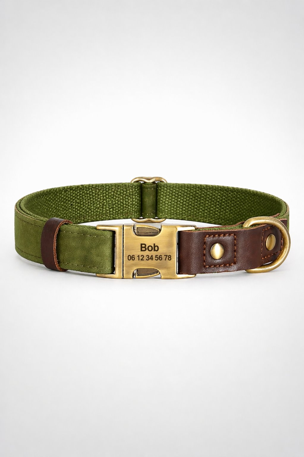 Collier Chien Personnalisé Vert Balatoutou