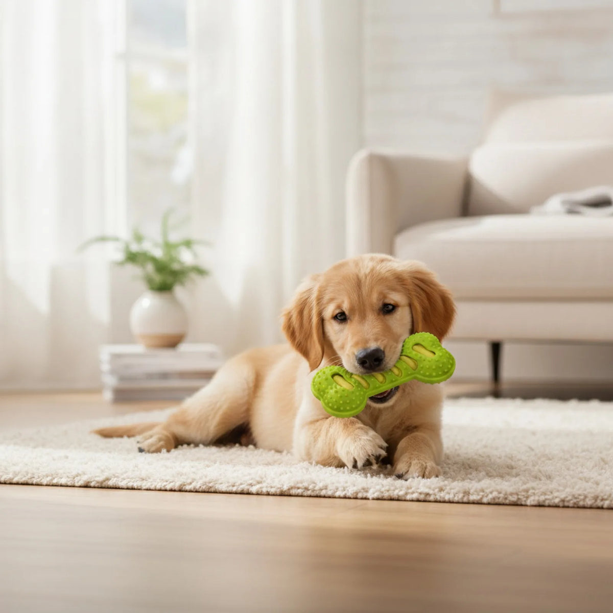 Jouet à mâcher interactif en caoutchouc pour chien