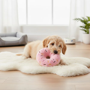 Jouet Chien Peluche Donut Rose Couineur