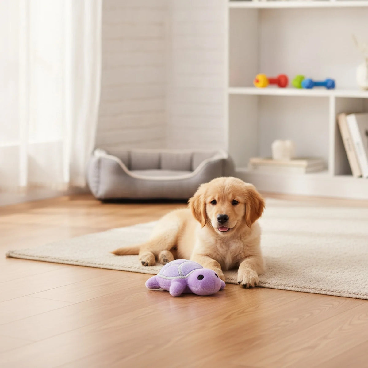 Peluche Tortue Sonore Résistante pour Chien Violette