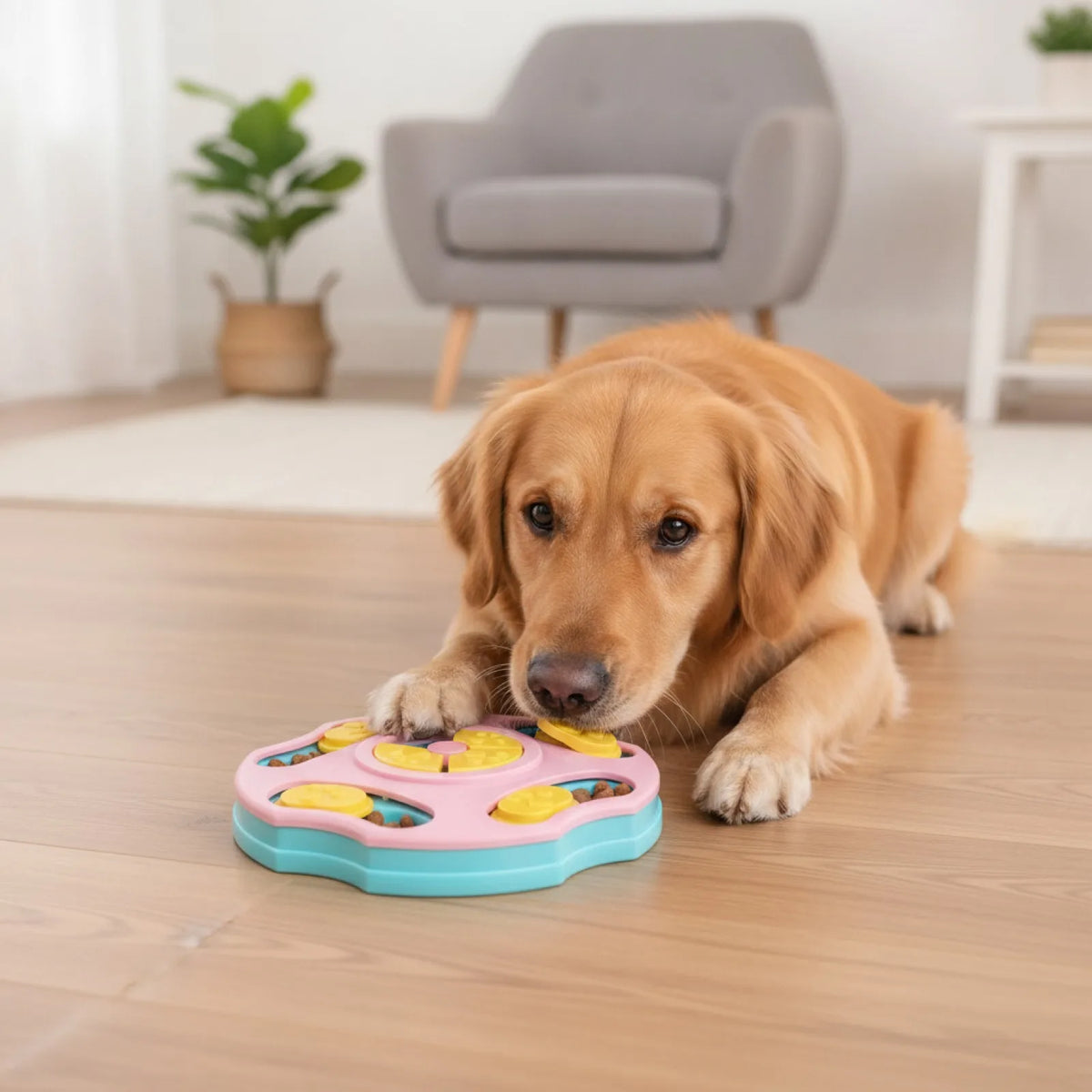 Puzzle Nourriture Interactif Rose pour Chien